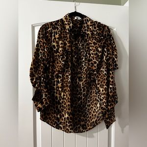 EXPRESS The Portofino Shirt Leopard/Cheetah Print Blouse